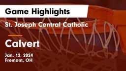 St. Joseph Central Catholic  vs Calvert  Game Highlights - Jan. 12, 2024