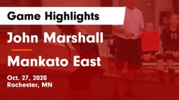John Marshall  vs Mankato East  Game Highlights - Oct. 27, 2020