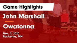 John Marshall  vs Owatonna  Game Highlights - Nov. 2, 2020