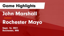 John Marshall  vs Rochester Mayo  Game Highlights - Sept. 16, 2021