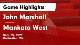 John Marshall  vs Mankato West  Game Highlights - Sept. 27, 2021