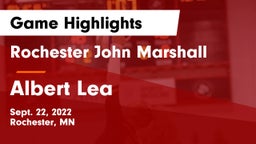 Rochester John Marshall  vs Albert Lea  Game Highlights - Sept. 22, 2022