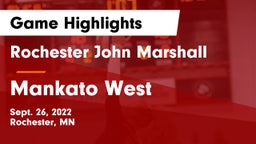 Rochester John Marshall  vs Mankato West Game Highlights - Sept. 26, 2022