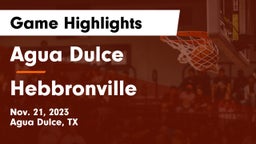 Agua Dulce  vs Hebbronville  Game Highlights - Nov. 21, 2023