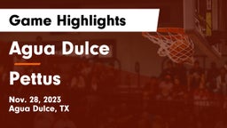 Agua Dulce  vs Pettus  Game Highlights - Nov. 28, 2023