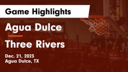 Agua Dulce  vs Three Rivers  Game Highlights - Dec. 21, 2023