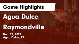 Agua Dulce  vs Raymondville  Game Highlights - Dec. 27, 2023