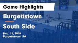 Burgettstown  vs South Side  Game Highlights - Dec. 11, 2018