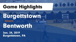 Burgettstown  vs Bentworth Game Highlights - Jan. 24, 2019