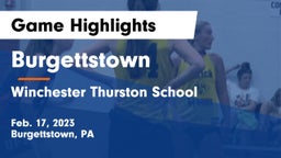 Burgettstown  vs Winchester Thurston School Game Highlights - Feb. 17, 2023