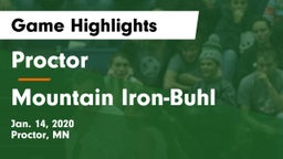 Proctor  vs Mountain Iron-Buhl  Game Highlights - Jan. 14, 2020