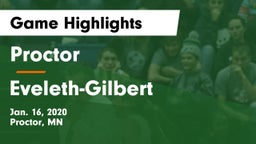 Proctor  vs Eveleth-Gilbert  Game Highlights - Jan. 16, 2020