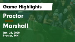 Proctor  vs Marshall  Game Highlights - Jan. 21, 2020