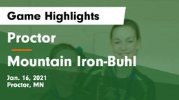 Proctor  vs Mountain Iron-Buhl  Game Highlights - Jan. 16, 2021