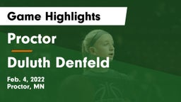 Proctor  vs Duluth Denfeld Game Highlights - Feb. 4, 2022