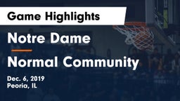 Notre Dame  vs Normal Community  Game Highlights - Dec. 6, 2019