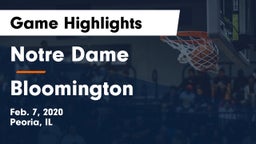 Notre Dame  vs Bloomington  Game Highlights - Feb. 7, 2020