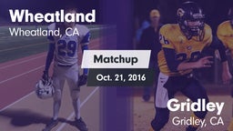 Matchup: Wheatland High vs. Gridley  2016