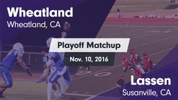 Matchup: Wheatland High vs. Lassen  2016