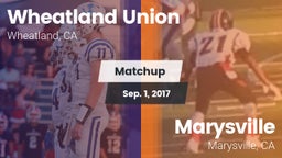 Matchup: Wheatland Union vs. Marysville  2017