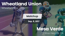 Matchup: Wheatland Union vs. Mesa Verde  2017