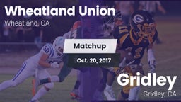 Matchup: Wheatland Union vs. Gridley  2017