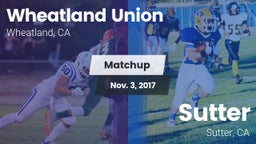 Matchup: Wheatland Union vs. Sutter  2017