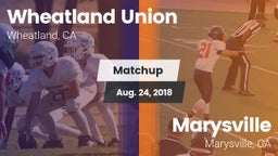 Matchup: Wheatland Union vs. Marysville  2018