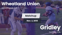 Matchup: Wheatland Union vs. Gridley  2018