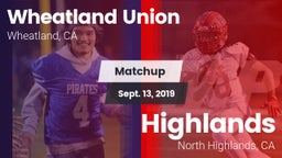 Matchup: Wheatland Union vs. Highlands  2019