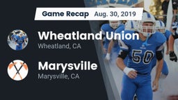 Recap: Wheatland Union  vs. Marysville  2019