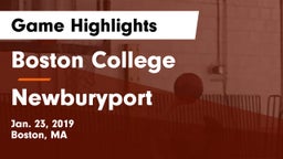 Boston College  vs Newburyport Game Highlights - Jan. 23, 2019