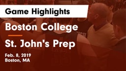 Boston College  vs St. John's Prep Game Highlights - Feb. 8, 2019