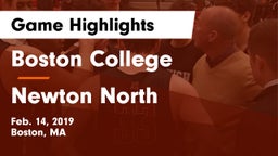 Boston College  vs Newton North  Game Highlights - Feb. 14, 2019