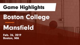 Boston College  vs Mansfield  Game Highlights - Feb. 26, 2019