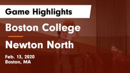 Boston College  vs Newton North  Game Highlights - Feb. 13, 2020