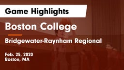 Boston College  vs Bridgewater-Raynham Regional  Game Highlights - Feb. 25, 2020