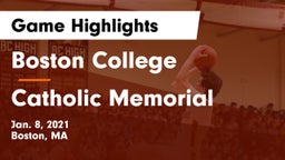 Boston College  vs Catholic Memorial  Game Highlights - Jan. 8, 2021