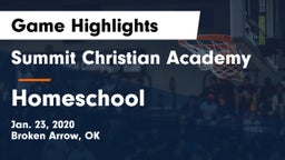 Summit Christian Academy  vs Homeschool Game Highlights - Jan. 23, 2020