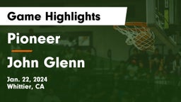 Pioneer  vs John Glenn  Game Highlights - Jan. 22, 2024