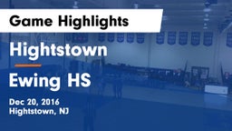 Hightstown  vs Ewing HS Game Highlights - Dec 20, 2016
