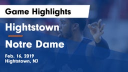 Hightstown  vs Notre Dame  Game Highlights - Feb. 16, 2019