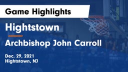Hightstown  vs Archbishop John Carroll  Game Highlights - Dec. 29, 2021