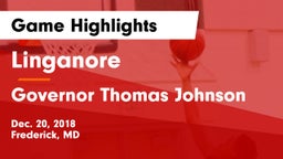 Linganore  vs Governor Thomas Johnson  Game Highlights - Dec. 20, 2018