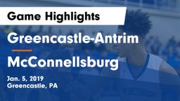 Greencastle-Antrim  vs McConnellsburg  Game Highlights - Jan. 5, 2019