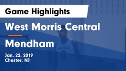 West Morris Central  vs Mendham  Game Highlights - Jan. 22, 2019