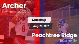 Matchup: Archer  vs. Peachtree Ridge  2017