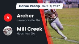 Recap: Archer  vs. Mill Creek  2017