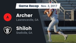 Recap: Archer  vs. Shiloh  2017