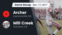 Recap: Archer  vs. Mill Creek  2017